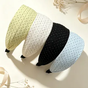 Vue détail serre-tête large à pois, ensemble d'accessoires de cheveux tendance quatre
