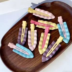 Summer pastel metal wavy duckbill hair clips sweet bangs side hairpins cute hair accessories