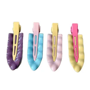 Summer pastel metal wave duckbill hair clip set for women bangs and daily sweet hair styling.