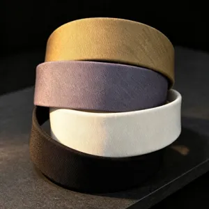 Retro fabric wide headband for women daily hair accessories stacking design 4 colors pack