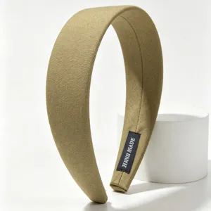 Retro fabric wide headband for women daily casual hair accessory solid color hair hoop