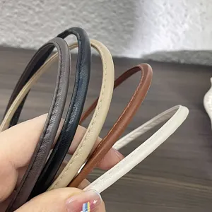 Serre-tête fin en cuir PU minimaliste pour femme style français simple et polyvalent