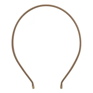 Serre-tête fin en cuir PU marron minimaliste pour femmes, accessoire de cheveux chic.