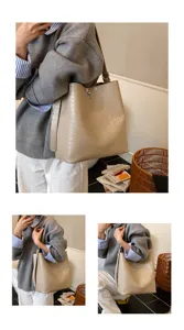Sac cabas épaule élégant motif crocodile pour femme, sac à main de travail chic avec serrure.