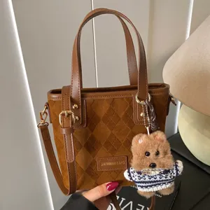 Women Retro Commuter Diamond Lattice PU Leather Shoulder Bag Fashion Casual Crossbody Bag