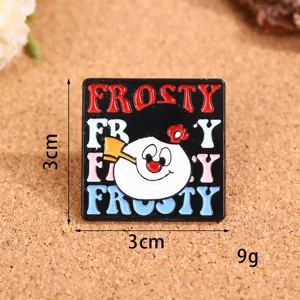 Weihnachten Schneemann Metall Brosche Abzeichen, süßer Emaille Pin für Kleidung und Rucksack.