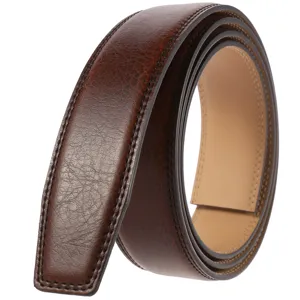 Courroie de ceinture marron pour homme largeur 3.5cm corps sans boucle pour ceinture auto.