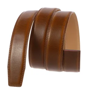 Courroie de rechange en cuir marron pour hommes, largeur 3,5 cm corps de ceinture automatique.