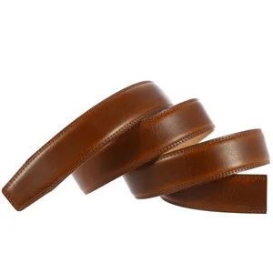 Bracelet de ceinture en cuir marron pour homme boucle automatique accessoire 3.5cm
