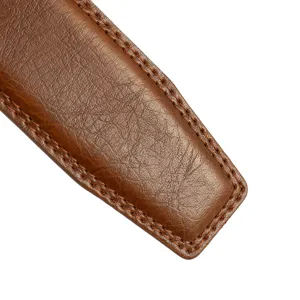 Courroie de ceinture en cuir marron homme remplacement boucle automatique detail
