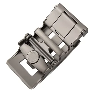 Boucle de Ceinture Automatique en Métal Gris Pistolet Accessoire pour Ceinture Homme Affaires