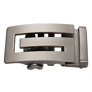 Boucle de ceinture automatique homme métal gris gunmetal accessoire de remplacement chic