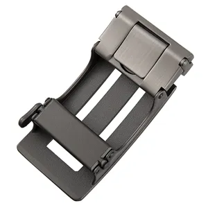 Boucle de ceinture automatique en métal gris pistolet, tête de boucle de rechange.