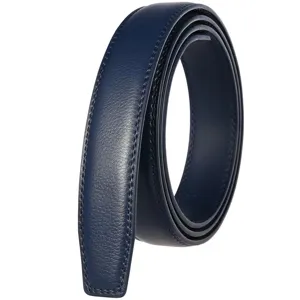 Donkerblauwe lederen riemriem 3,5 cm breed vervangingsriem voor automatische gesp