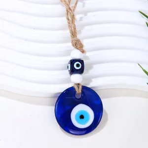Runder türkischer blauer Auge Hängeornament Glas Wanddeko Glücksbringer Anhänger