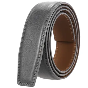 Sangle de ceinture homme cuir gris remplacement boucle automatique accessoire taille detail