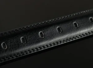 Black leather belt detail mens casual business trouser belt stylish durable accessory