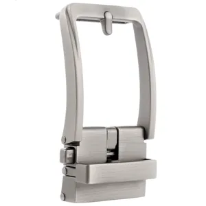 Boucle de ceinture automatique homme métal argent brossé accessoire mode affaires