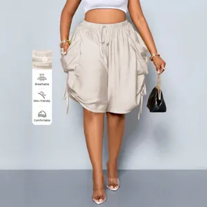 Women's high waist loose balloon shorts casual cotton linen summer fashion trousers new