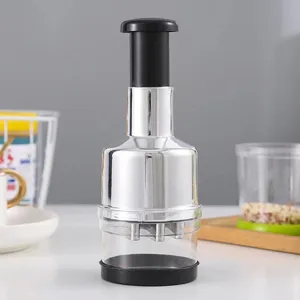 Manual garlic press stainless steel food chopper kitchen gadget press cutter mincer tool