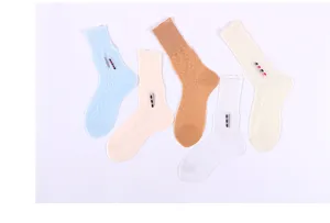 Calzini corti trasparenti in nylon da donna con bordo morbido e perline, confezione da 5.