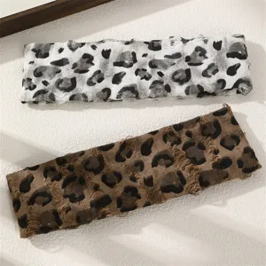 Bandeau large à motif léopard rétro européen à la mode pour femme accessoire cheveux détail chic