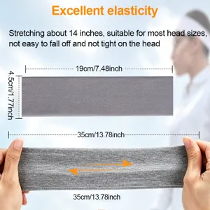 Solid color sports headband detail view, high elasticity and sweat absorption for fitness.