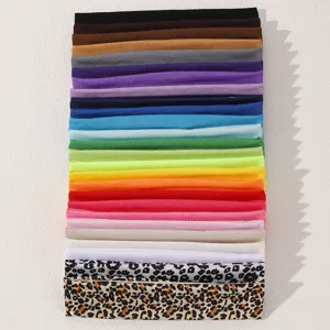 Solid color and leopard print sports headband, high elasticity yoga hair band, fitness.