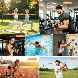 Non-slip sports headband for yoga, running, and fitness. High elasticity sweat absorption.