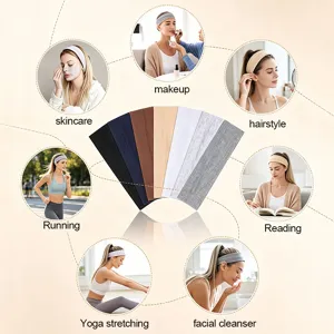 Solid color elastic sports headband hair band for yoga running fitness skincare makeup