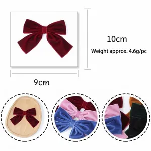 Samt handgemachte Schleife Haarspange für Kinder, süße einfarbige Prinzessin Haar-Accessoires.