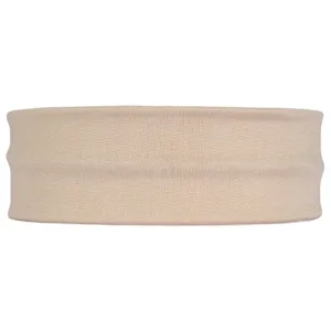 Solid color elastic headband detail, breathable knit fabric for sports and daily workouts.