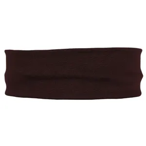 Solid color knit sports headband detail view, soft elastic yoga hair sweat band accessory.