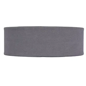 Grey knitted sports headband detail, high elasticity yoga hair band, soft sweat absorption.