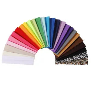 Colorful elastic sports yoga headband set, soft stretchy fitness hair band for women and men.