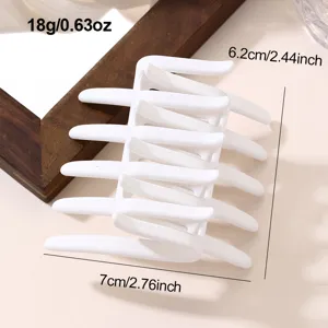 Minimalist white hair claw clip for women, daily styling accessory, lightweight and secure hold.