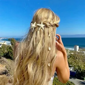 Summer beach starfish hair clip women vacation hairpin seashell sweet hair accessories