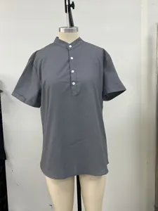Men solid color short sleeve shirt minimalist casual button up top summer menswear 2026