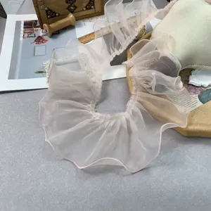 11cm φαρδιά μονόστρωτη δαντέλα οργάντζας με βολάν για ρούχα κούκλας και χειροποίητα DIY