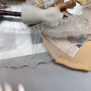 Adorno de encaje plisado de organza para decoración de falda de ropa DIY y manual.