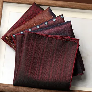 Pochette da Taschino da Uomo in Poliestere Jacquard con Motivo Floreale Fazzoletto per Abito Formale per Matrimonio Affari Stile Vintage