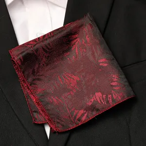 Foulard de poche retro rouge et noir pour costume homme pochette mariage ceremonie