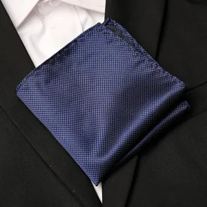 Men's dark blue textured pocket square, elegant wedding suit suit accessory handkerchief.