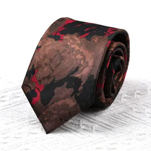 Elegante Retro Krawatte mit Blumenmuster für Herren, ideal für Businessanzüge und Hochzeiten.