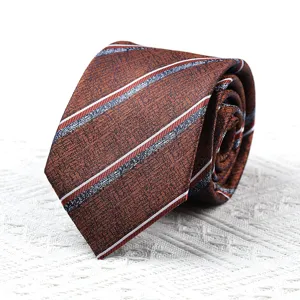 Klassische braune gestreifte Krawatte für Herren, elegante Streifen für Business und Anlass.