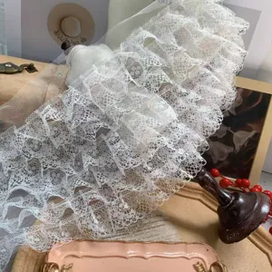 18cm 7-layer pleated white lace trim exquisite fabric DIY doll dress curtain craft decor