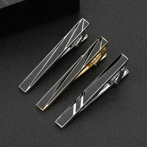 Herren Business Krawattenklammer Kupfer Strass Geometrisches Muster Geschenkbox Formale Hochzeit Mode Schmuck Krawattennadel