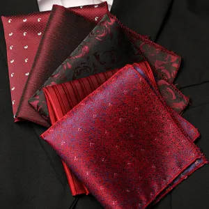 Pochette de Costume Homme Formelle Jacquard Polyester Motif Paisley Floral Mouchoir pour Mariage Accessoires de Costume