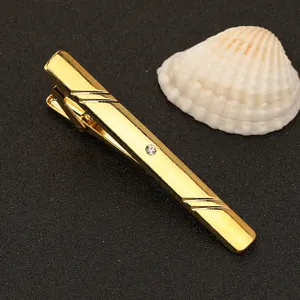 Clips de corbata dorados para hombre negocios ropa formal con detalle de estrás elegante