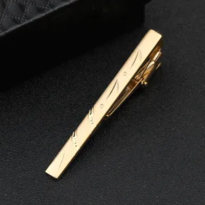 Goldene Mode Kupfer Krawattenklammer für Herren, elegantes Business Anzug Accessoire Gravur.